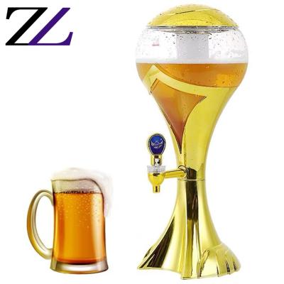 China Durable and Modern World Cup Gold Countertop Commercial Chiller Dispenser Tower Cubo Para Party Champagne Kegerator Draft Beer Cooler Dispenser for sale