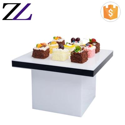 China Customized LOGO and Guangdong Modern Serving Banquet Cake Display Table Mini Acrylic Buffet Riser Dessert Food Display Stand for sale