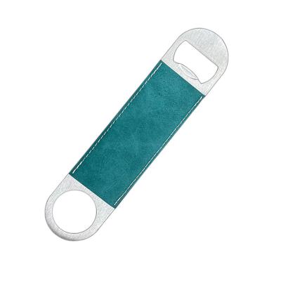 China Viable Creative Leather Wrapped Bottle Opener Flat Beer Opener Bottle Opener for sale