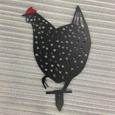 China Art Decor Wholesale Iron Animal Shape Art Lawn Stakes Easter Decoration Garden Backyard Decoration Chicken Yard for sale