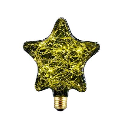 China Vintage Copper Wire 3W Star Shape Fairy Led Bulb Flash Light Bulbs for sale