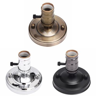 China Retro Type Antique Screw E26 E27 Socket Vintage Lamp Holder Low Aluminum Ceiling Screw Light Holder Bracket for sale