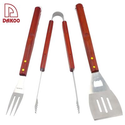 China Easily Cleaned Barbecue Tools Stainless Steel Mirror Blade 3Pcs BBQ Polishing Set for sale