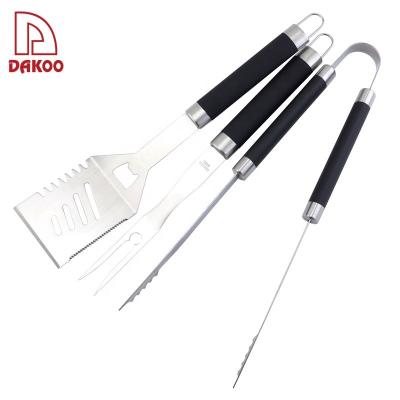 China 3Pcs High Grade Easily Cleaned Stainless Steel Barbecue Tool Kit for sale