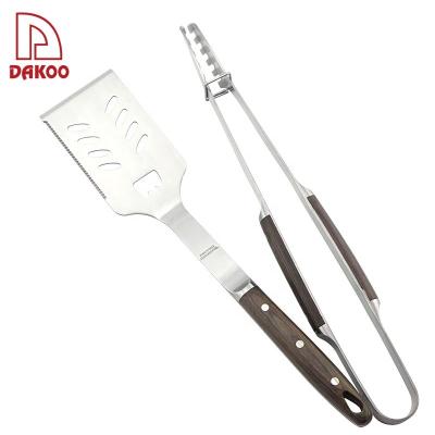 China Easily Cleaned Pakka Handle Stainless Steel BBQ 2Pcs Woodworking Tool Kit for sale