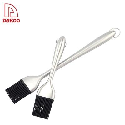 China BBQ Tool Hang Hole Design Silicone Pastry Brush Heat Resistant Easily Cleaned Oil Brush for sale