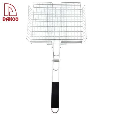 China Easily Cleaned Wholesale Stainless Steel BBQ Mesh Baskets BBQ Tools Cut Net Grilling for sale