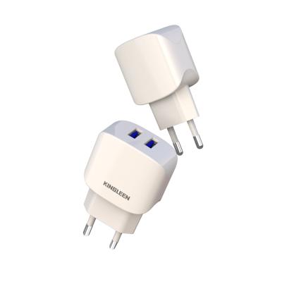 China Fast Charging 3.1A Wall Charger EU Mobile Phone KINGLEEN C821 15W Dual USB Chargers Fast Mobile Accessories 3.1A Fast Mobile Wall for sale