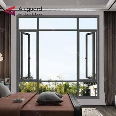 China Thermal insulation and aluminum window waterproof top glass window system supplier luxury American style motorized modern double window for sale