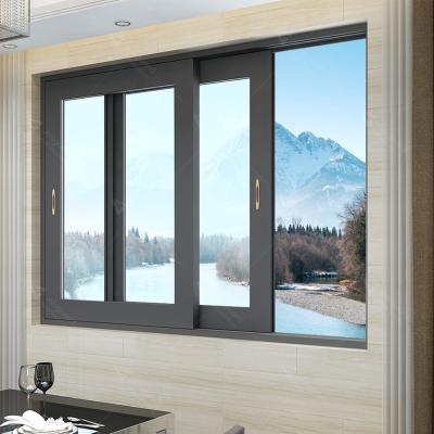 China Modern design waterproof soundproof window system thermal insulation and glass double sash aluminum window sash best villa balcony window system for sale