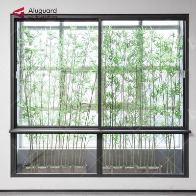 China Professional Commercial Folding Screen Picture Store Front Window Frame Aluminum Window Sliding Board Steel Frame Thin Glass Window for sale