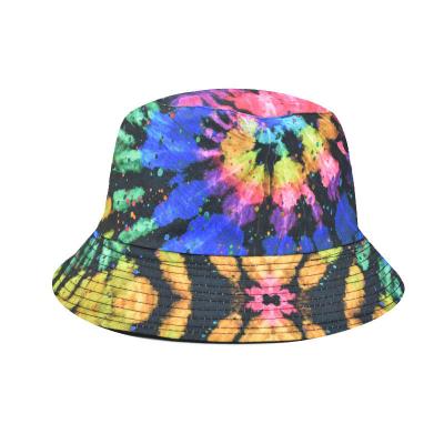 China 2021 COMMON European and American Hip Hop Personality Colorful Tie Dyed Designer Fisherman Hat for sale