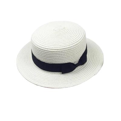 China Women's Straw Hats Summer Foldable Korean COMMON Lady Bow Flat Edge Sun Protection Hat for sale