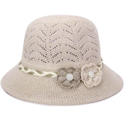 China JOINT Leisure Sun Shading Straw Hat Pearl Flower Fashion Summer Hats Wholesale Women Beach for sale