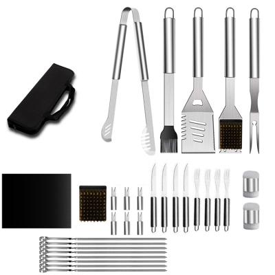 China Easily Cleaned Professional BBQ Grill Tool Kit for Men's Outdoor BBQ Tool Kit and Women's Party BBQ Accessories 31pcs for sale