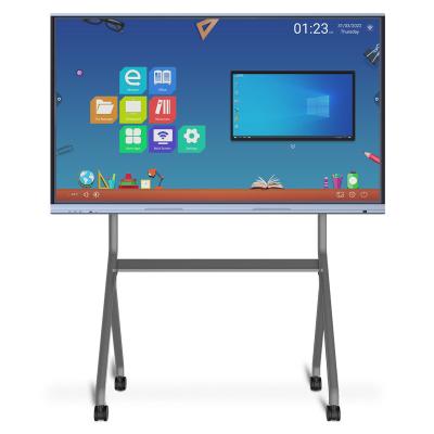 China School Teaching 65 inch projector panel interactive tv kids portable removable interactive touch screen white board whiteboard with stand for sale