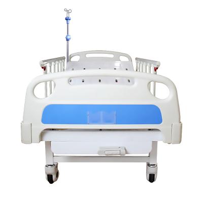 China Five-function Adjustable Height Carbon Steel Bed Clinic Medical Care Patient Hospital Mobile Hospital Bed for sale