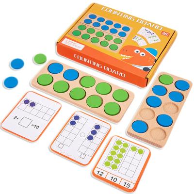 China Wooden Ten-Frame Wooden Math Toys Manipulative Kids Montessori Math Number Sense Counters Preschool Activity Toys Early Education Games for sale