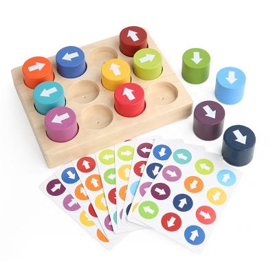 China Montessori Baby Board Arrow Assortment Game Logical Thinking Sensory Educational Color Wooden Directional Toys Wooden Thinking Training Blocks Toys for sale