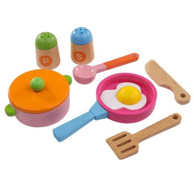 China 8pcs Wooden Wooden Kitchen Toys Set For Kids Food Toys Fruits And Vegetables Baby First Education Gift For Kids Toys For Girls for sale