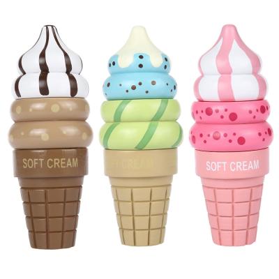 China New Toy Kitchen Room Play Ice Cream Pretend Role Play Game Home Decor Chocolate Wood Magnetic Strawberry for Kids for sale