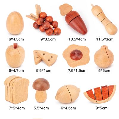 China Miniature Toy Set Girl Pretend Play Kitchenware Mini Food Log Pots Bowls Wooden Kitchen Simulation Wooden Children Toys Surprise Gift for sale