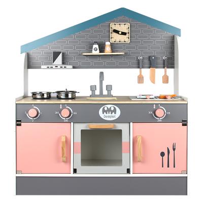 China Japanese Style Wooden Children's New Product Kitchen Pretend Play Kitchen Wooden Toys for sale