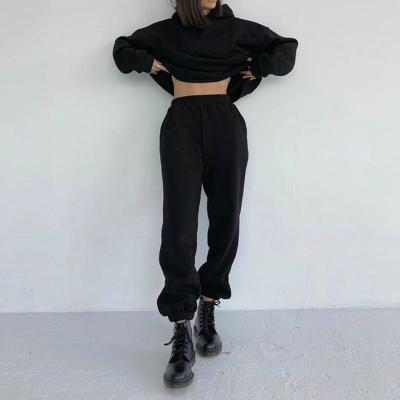 China Wholesale Latest QUICK DRY Ladies 2 Piece Set Streetwear Unisex Oversized Solid Long Sleeve Hip Hop Tracksuits For Women for sale