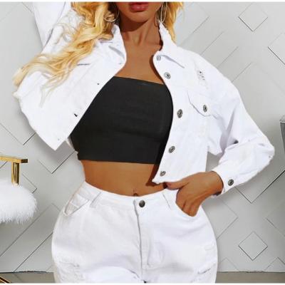 China European and American leisure style solid color fashion lapel top QUICK-DRYING jeans jacket women's single spring splice new lapel tops for sale