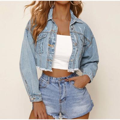 China 2021 spring dress style new fried street QUICK DRY jeans coat fashionable women's loose shorts the upper Korean small and supple for sale