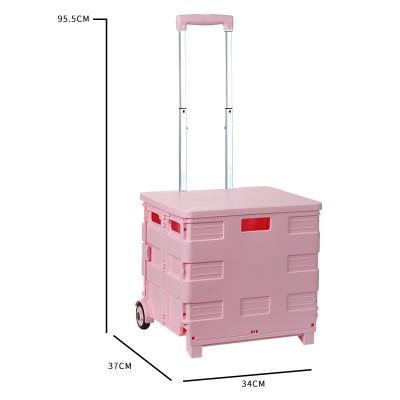 China DRX Shopping Trolley Portable Home Pull Cargo Labor Saving Cart Cart Foldable 37*34*95.5cm Shopping Trolley Bag for sale