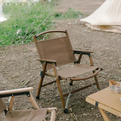 China Hot Selling Solid Wood Ring Camp Leisure Relax Wooden Kermit Picnic Luxury Portable Outdoor Camping Chair And Retro Canvas Folding For Picnic for sale