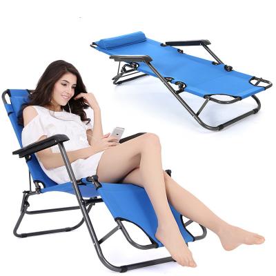 China Selling folding recliner chair sling metal platform modern collapsible customizabble dual function hot modern lounge chair outdoor for sale