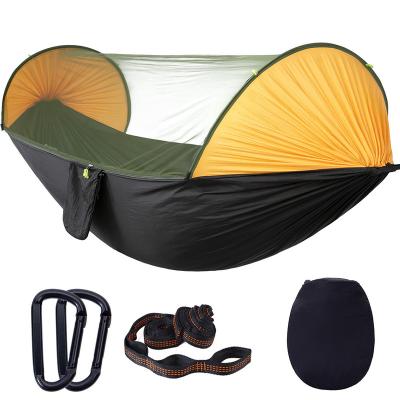 China Adult Quick Open Hammock Outdoor Camping Camp Ring Hammocks Tent Portable Travel Raising Hammock With Mosquito Net for sale