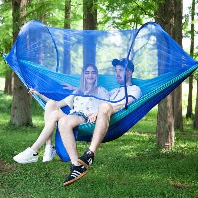 China 210T Camp Ring Tent 2 Person Parachute Adult Portable Nylon Outdoor Camping Ring Tent Hammock With Mosquito Net for sale