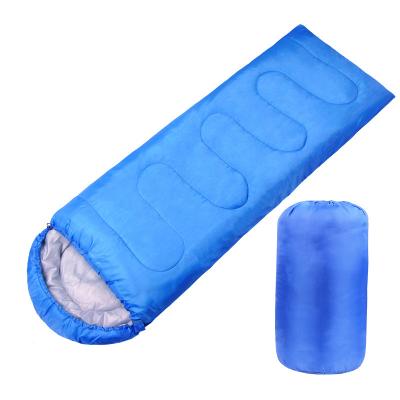 China Envelope Type Outdoor Adult Ultralight Camping Waterproof 170T Polyester Winter Envelope Taffeta Thickened Warm Sleeping Bag With Hood for sale