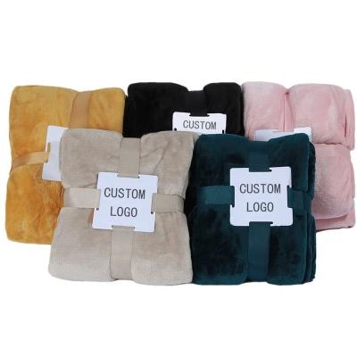 China Free Sample Plain Soft 100% Plush Polyester Coral Fleece Travel Blanket Minky Plush Quality Throw Blanket For Winter Dog for sale