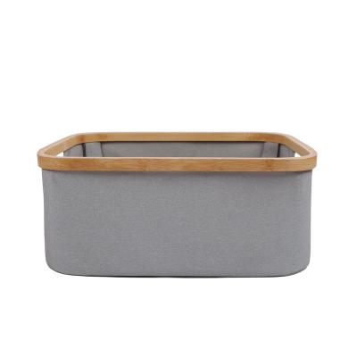 China Three Bamboo Basket Office Folding Bamboo Arrows Cloth Storage Underwear Storage Basket Sundries for sale