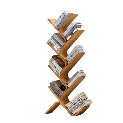 China Other Shape Bamboo Solid Wooden Vertical Shelf Magazine Vertical Display Shelf for sale