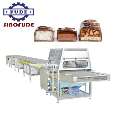 China Vegetable Processing Plant Chocolate Coating Machine / Chocolate Enrober Machine With Cooling Tunnel for sale