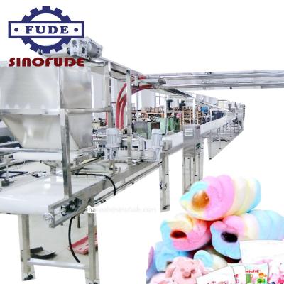 China Machinery Repairs Workshop Long Twist Halal Stick Colored Marshmallow Making Machine Production Line for sale