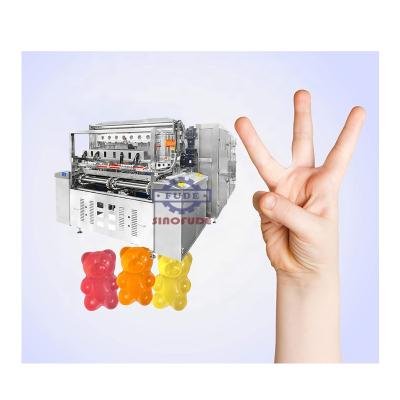 China New Design PLC Touch Screen Control Small Automatic Soft Candy Machine Jelly Gummy Candy Making Machine for sale