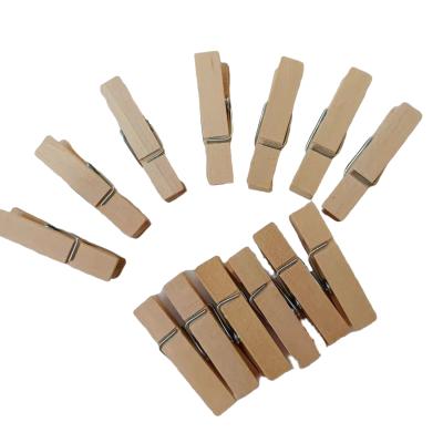 China Mini Wooden Clips DIY Eco-friendly material party decoration craft home arts cut cute little clamps for note bookmark photo paper clips for sale