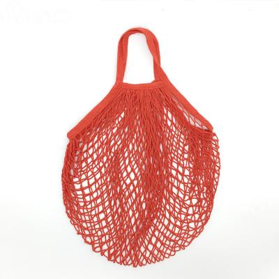 China Eco Friendly Biodegradable Eco-Friendly Food Vegetable Fruits Mesh Cotton Net Long Short Grocery Handle Bag for sale