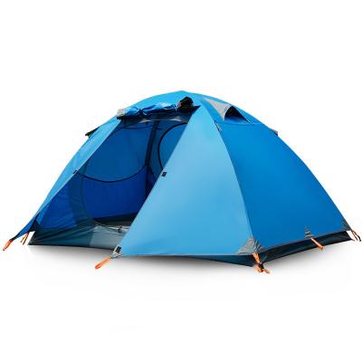 China Tube Type Tent Stake 3-4 Person Double Deck Double Door Tent Camping Rainproof Outdoor Delivery Hall Outdoor Breathable Aluminum Tent Pole for sale