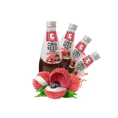 China Size Quality Lychee Green Plum Sugar Free Chia Drinks Passionfruit Flavor Chia Seed Drink 290ml for sale