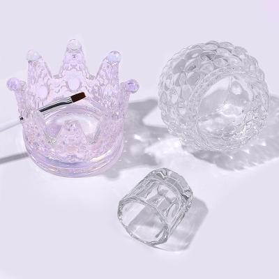 China Multifunctional Design Nail Tool Crystal Nail Brush Holder Rest Wash Dappen Cup Nail Color Toner Mixing Cup for sale