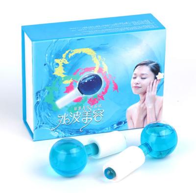 China High Quality Facial Manual Massage Flickers Massage Tools Blue Ice Globes Mini Cooling Ice Balls Face Facial Massager for sale