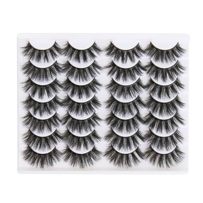 China 5D Decoration Lashes Cat Eyes Fiber Natural False Eyelashes Mink Lashes 14 Pairs Pack Light Volume Short False Eye Lashes Extension for sale