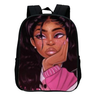 China Other Africa Girl School Bag Black New Girl Design Printing Backpack For Kids for sale